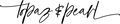 logo for topaz and pearl jewelry company, written in a script font