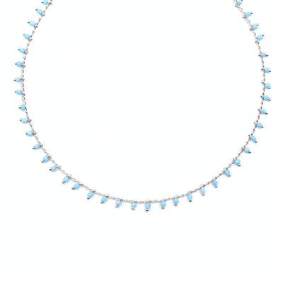 Topaz & Pearl Necklaces Bead Fringe Necklace, Turquoise