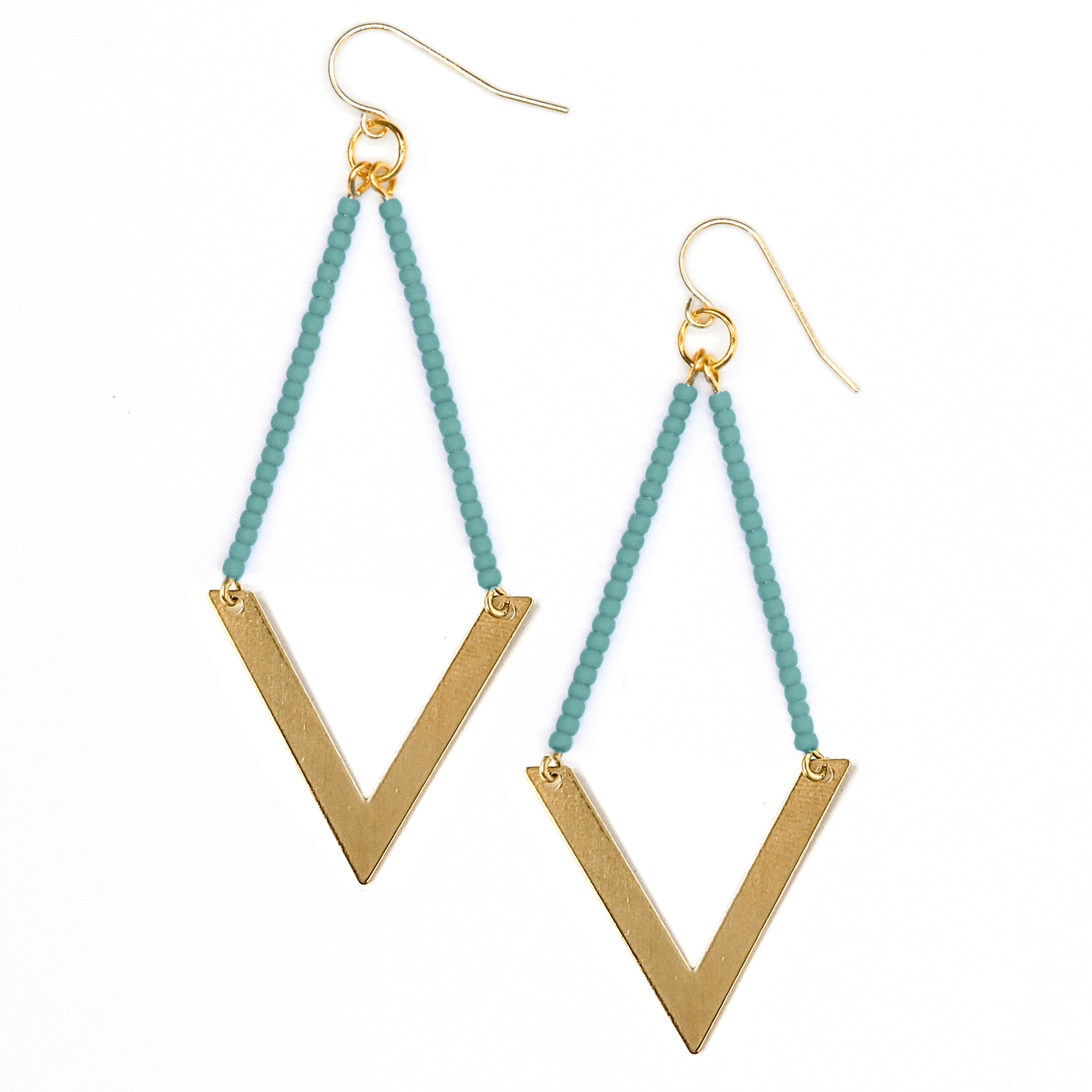 Topaz & Pearl Earrings Geometric Earrings, Turquoise Seafoam