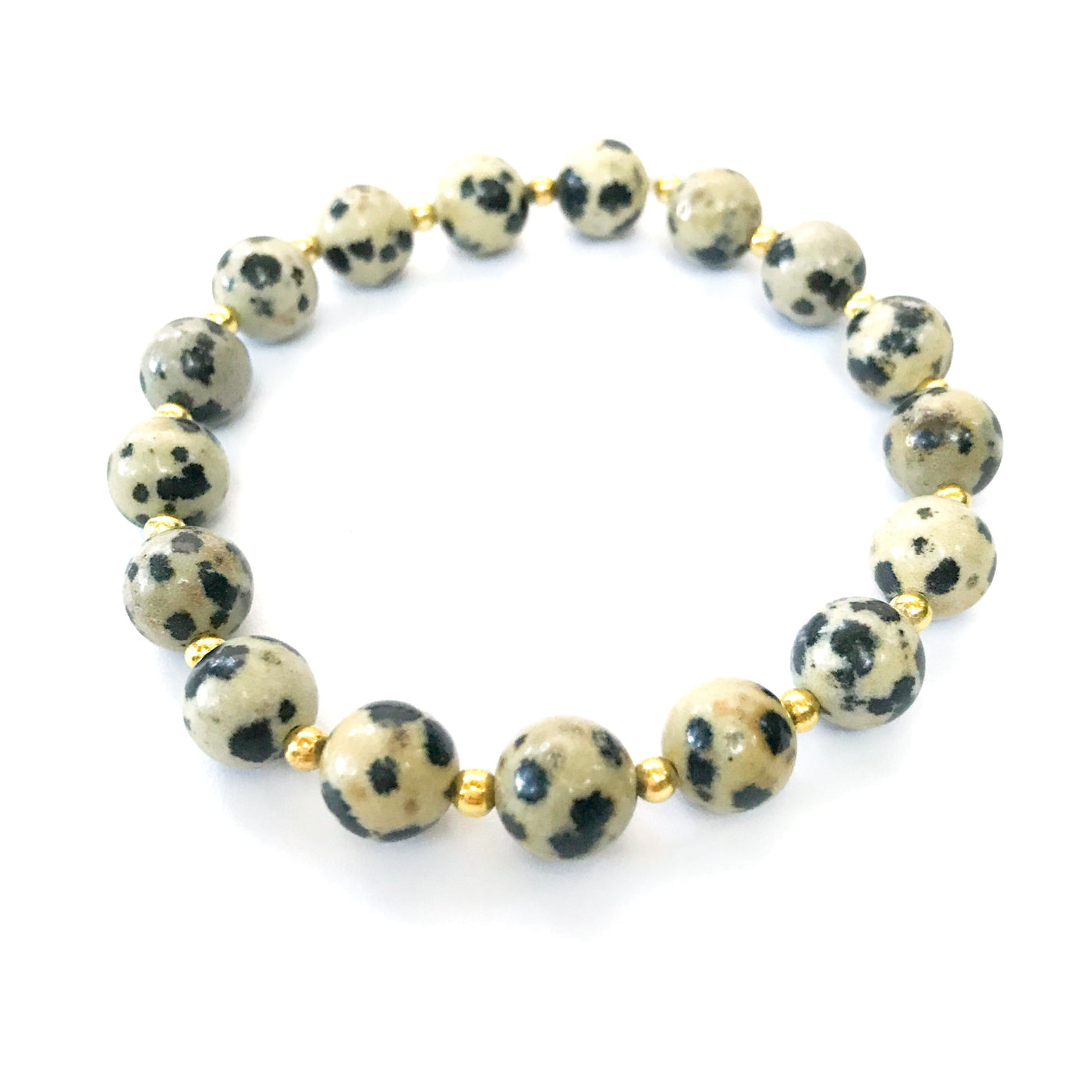 Topaz & Pearl bracelet Gold Dalmatian Jasper Stacking Bracelets