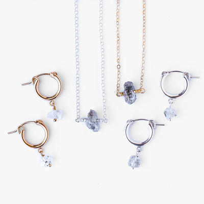 Topaz & Pearl Necklaces Herkimer Diamond Single Stone Necklace