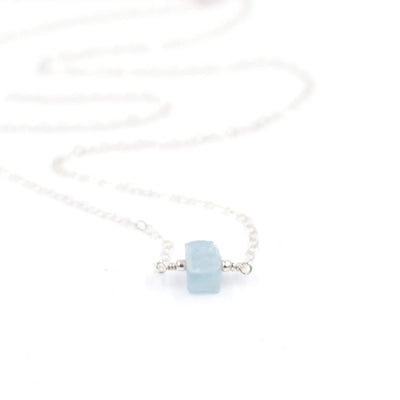 Topaz & Pearl Necklaces Raw Aquamarine Stone Necklace