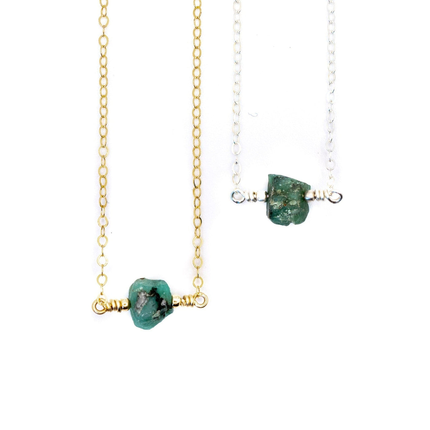 Topaz & Pearl Necklaces Raw Emerald Necklace
