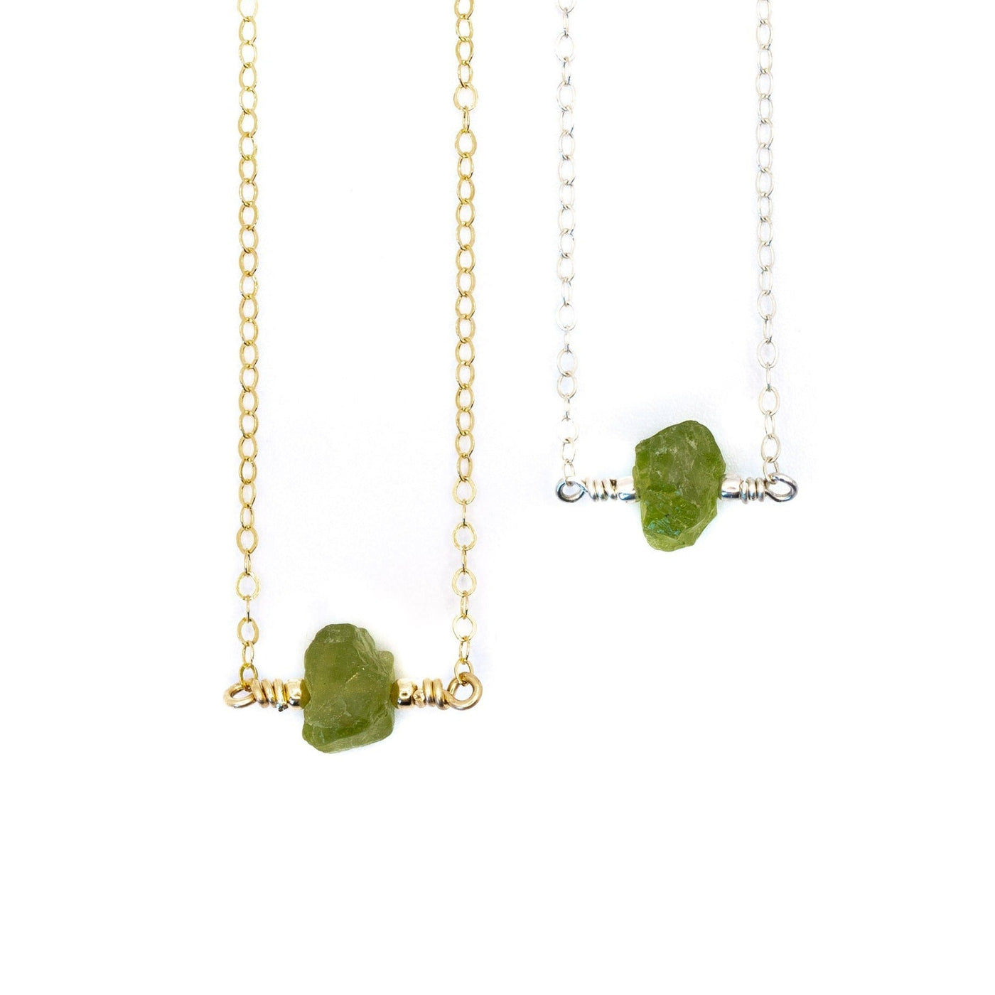 Topaz & Pearl Necklaces Raw Peridot Necklace