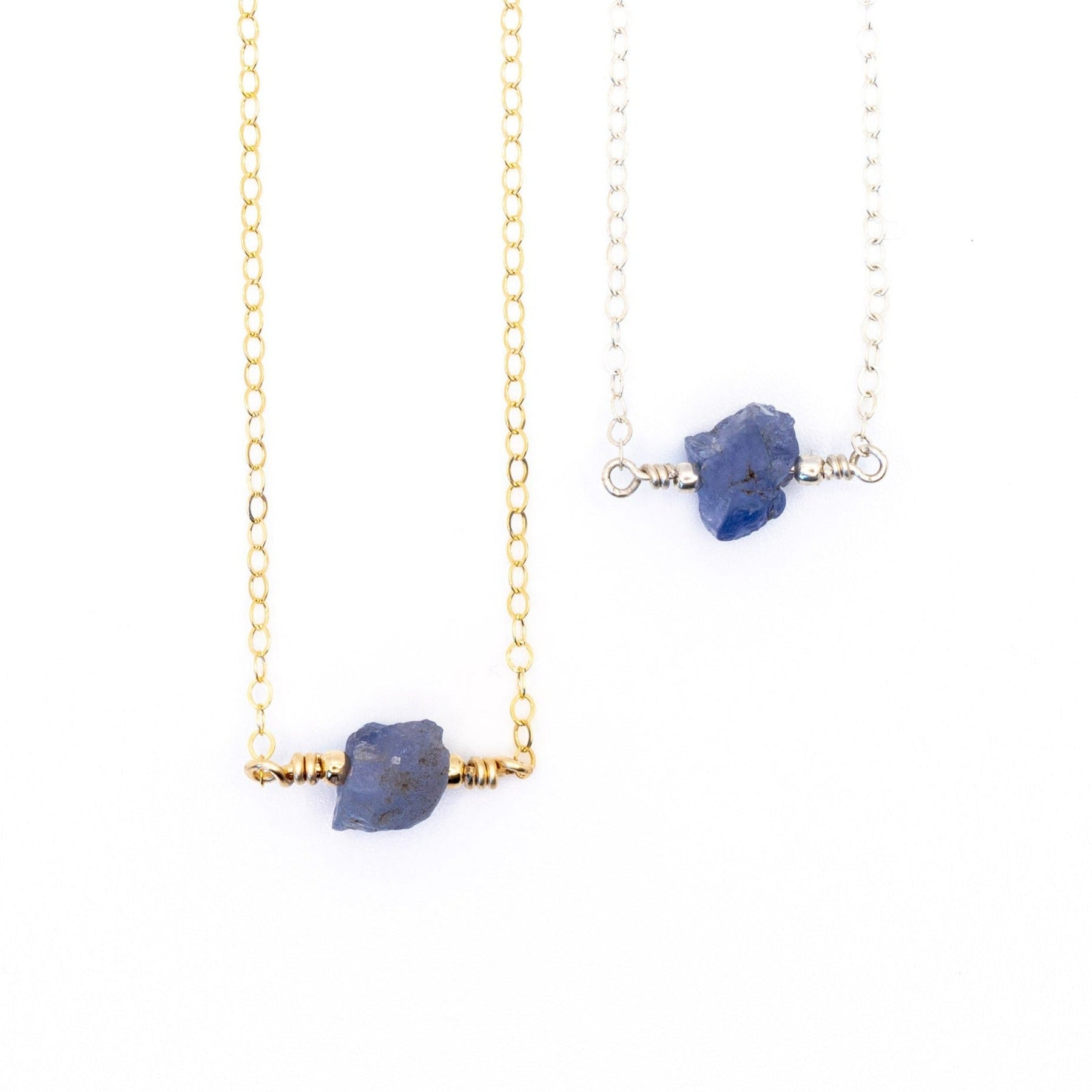 Rough Tanzanite Necklace, Unique December Birthstone Necklace for