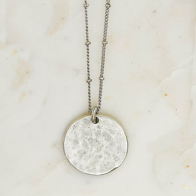 Topaz & Pearl Necklaces Silver / Beaded Hammered Coin Necklace
